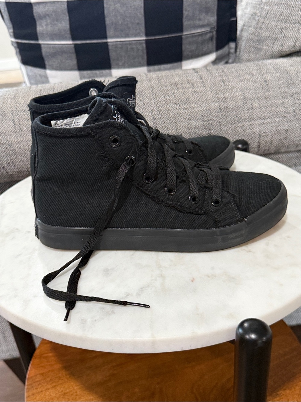 Revolution Dance All-Black High Top Canvas Sneakers hip-hop shoe size 4